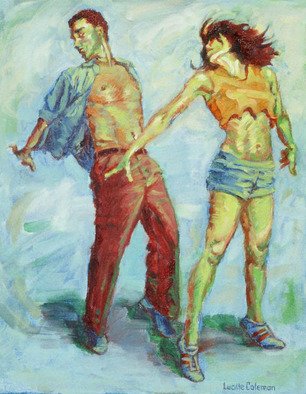 Lucille Coleman: 'Jumpstreet', 2006 Oil Painting, Figurative.  Hip Hop Jazz Dancing - from my small works series.  ...
