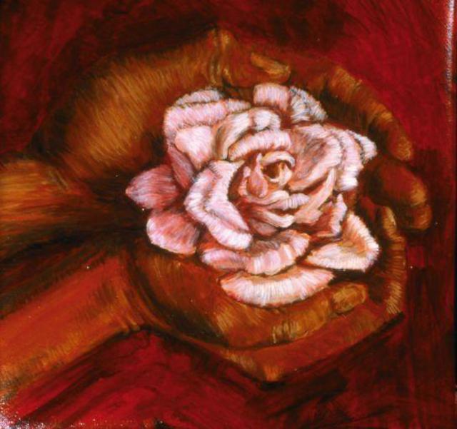 Lucille Coleman  'Roses In Hand', created in 2003, Original Drawing Pencil.