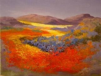 Colleen Balfour: 'Namaqualand Dream', 2009 Oil Painting, Abstract Landscape.  Africa, namaqualand, flowers, scenery, south african scene,  ...