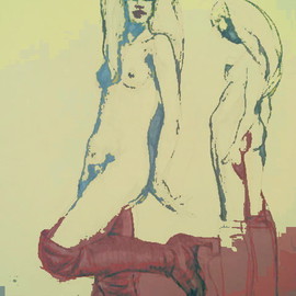 Marc Rubin Artwork Nude in red boots, 2007 Digital Art, Digital