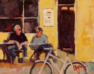 Karen Cooper: 'In The Sun And Liking It', 2023 Oil Painting, Figurative. A fall trip to Bruges, with spare time and my paint gearThere was a painting on every street corner. ...