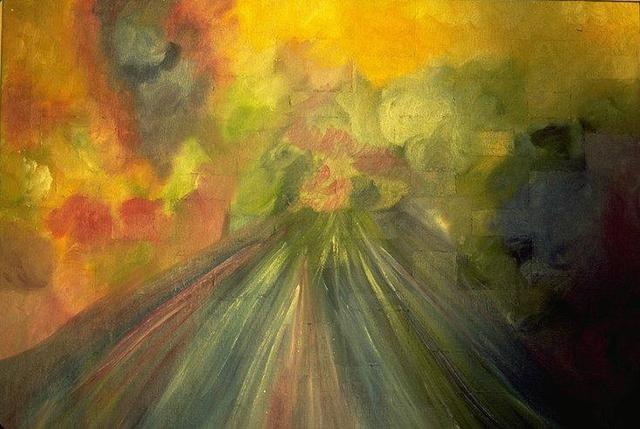 Cornelia Macfadyen  'The Road Last Travelled', created in 1986, Original Painting Oil.