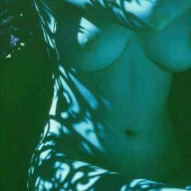 Corrie Ancone: 'blue nude', 2000 Color Photograph, nudes. Artist Description: Infra Red film....