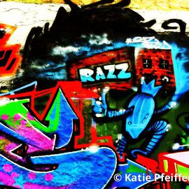 Katie Pfeiffer: 'Graffiti Wall  Razz Philly', 2014 Color Photograph, Urban. Artist Description:              Part  of a  series- this is a  graffiti wall I took a photograph of  and then digitally altered.  (c) Katie Pfeiffer 2014All Rights ReservedPrints available                                                                  ...