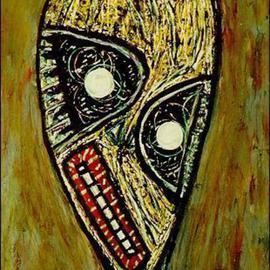 Dan Beers Moreno: 'Alien in Cave', 2007 Other Painting, Portrait. Artist Description:  alien, dan beers, painting ...