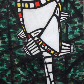 Dan Beers Moreno: 'Doctor Green Thumb', 2012 Other Painting, Portrait. Artist Description: alien, dan beers, painting ...