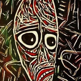 Dan Beers Moreno: 'Paranoid Android', 2007 Other Painting, Portrait. Artist Description:  alien, dan beers, painting ...