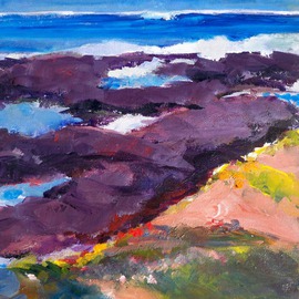 Daniel Clarke: 'Cambria Coastline no 2', 2009 Acrylic Painting, Landscape. Artist Description:  Cambria Coastline no 2 is part of the Artist's California Coastline series of paintings. ...