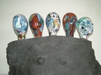 Daniel Janssens: 'Five headed female bust', 2008 Ceramic Sculpture, Abstract Figurative. 