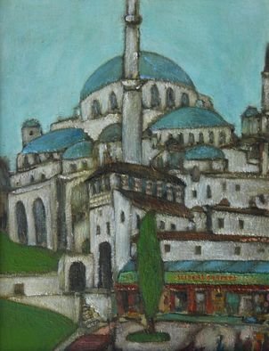David Zylstra: 'Blue Mosque', 2007 Oil Painting, Architecture.  Small painting of Blue Mosquein Istanbul. ...