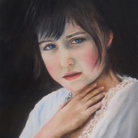 Dana Dabagia: 'Lost', 2011 Oil Painting, Portrait. Artist Description:  A child's portrait. ...