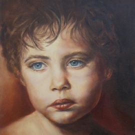 Dana Dabagia: 'Putti', 2011 Oil Painting, Portrait. Artist Description:  A take on a Rennaisance portrait of a beautiful child. ...