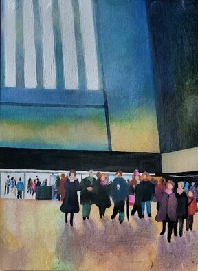 Denise Dalzell: 'bankside', 2024 Acrylic Painting, Abstract. A scene from Suthbank, London, Winter 2023. ...
