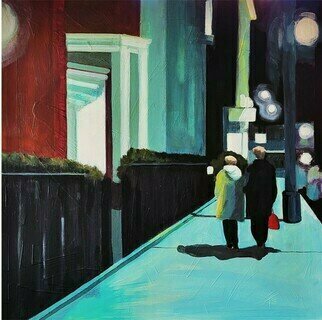 Denise Dalzell: 'hill st', 2024 Acrylic Painting, Abstract. A memory from a walk in London, Spring 2016. ...
