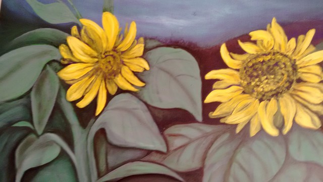 Artist Denise Seyhun. 'Sunflowers ' Artwork Image, Created in 2016, Original Other. #art #artist
