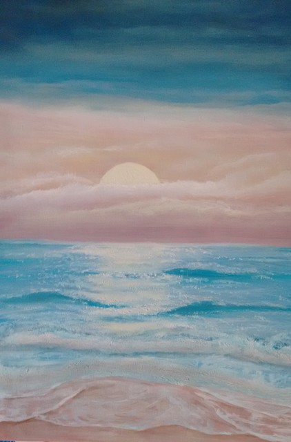 Denise Seyhun  'California Sunset', created in 2017, Original Painting Acrylic.