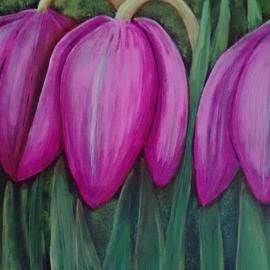 Denise Seyhun: 'fritillarias', 2017 Oil Painting, Floral. Artist Description: Flowers, flores, floral, fritillarias...