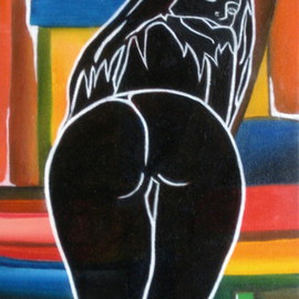Diana Doctorovich: 'Olhando', 2008 Oil Painting, nudes. Artist Description:   woman, nude      ...