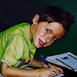 Dmitri Ivnitski: 'my grandson', 2015 Oil Painting, Portrait. Artist Description: My grandson...