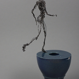 Djan Mulderij: 'No Wireless Piece', 2014 Ceramic Sculpture, Dance. Artist Description:   Also used ceramic wheel. Clay, Glaze, Wire  ...