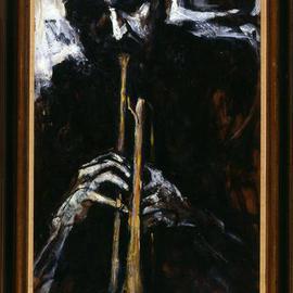 Domingo Garcia: 'The Trumpet Player', 1960 Oil Painting, Portrait. Artist Description:  Collection: Museo de Arte de Ponce, Puerto Rico ...