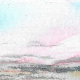 Donna Gallant: 'early morning prairies', 2021 Acrylic Painting, Landscape. Artist Description: This piece remind you of a watercolor because its so soft and fluid but its really acrylic inks. ...