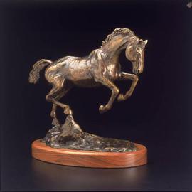 Donna Bernstein: 'Buck Equestrian Bronze', 2011 Bronze Sculpture, Animals. Artist Description: equine, bronze, sculpture, lost wax, cast bronze, tabletop, horse, equestrian, horses...