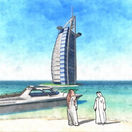 Dori Shasha Artwork Dubai memories, 2015 Digital Painting, Architecture