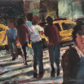 Bob Dornberg: 'cross walk', 2020 Oil Painting, Abstract Figurative. Artist Description: Crosswalk in NYC...