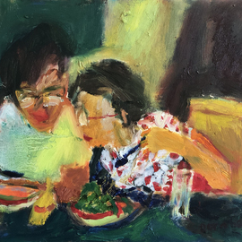 Bob Dornberg: 'my soup', 2020 Oil Painting, Abstract Figurative. Artist Description: INTEREST IN SOUP...