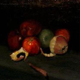 Lou Posner: 'Apples', 2000 Oil Painting, Still Life. Artist Description: The tradition of painting fruit goes back to ancient Roman times. [ SOLD 3- 17- 01]...