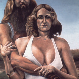 Lou Posner: 'Dale and Denise', 1972 Oil Painting, Portrait. Artist Description: Dale and Denise had recently gotten married. They wanted an oil portrait. This double portraitwas executedtwo years before I became a professional, full- time, self- taught artist. The portrait is in a collection in Kokomo, Indiana. ...