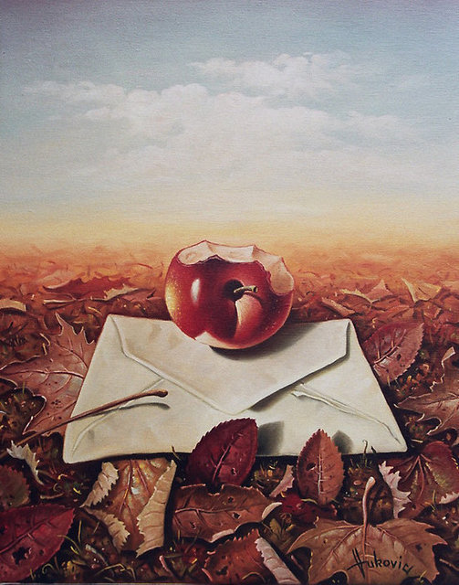 Dusan Vukovic  'Message', created in 2012, Original Painting Oil.