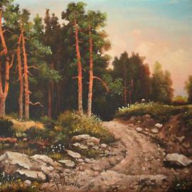 Dusan Vukovic: 'Motif from Zlatibor', 2012 Oil Painting, Landscape. Artist Description: zlatibor mountain, realism, forest trail, nature, summer, landscape, oil, canvas...