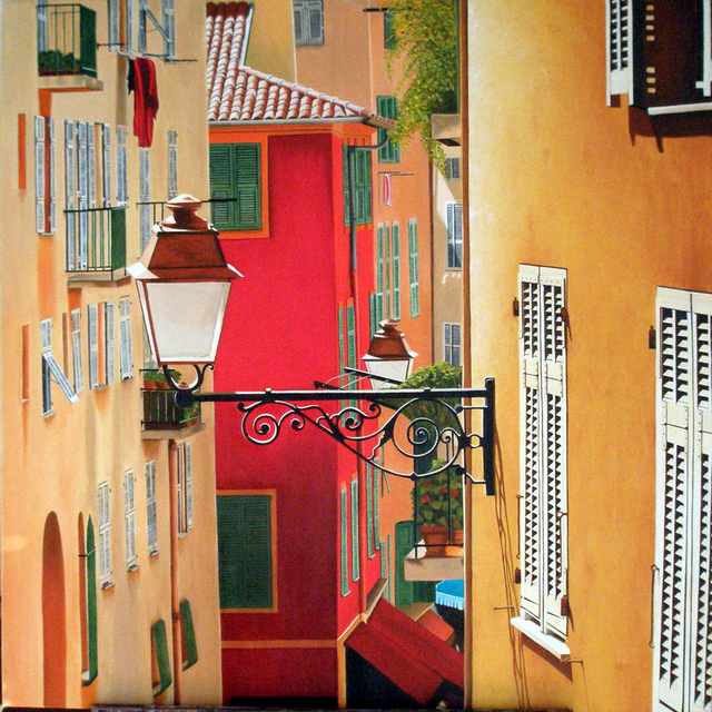Artist Edna Schonblum. 'Windows  Lisbon' Artwork Image, Created in 2008, Original Painting Oil. #art #artist