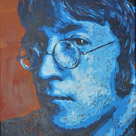 John Lennon Portrait Three By Erick Nogueda