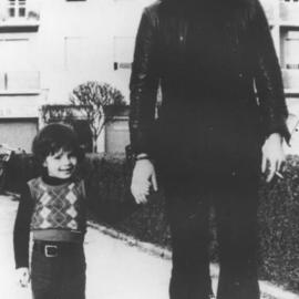 Emilio Merlina: ' so long time ago  but still friends', 1974 Black and White Photograph, Inspirational. Artist Description: I didn' t photograph this one but I like to put something of my past in here , me and my son. ...