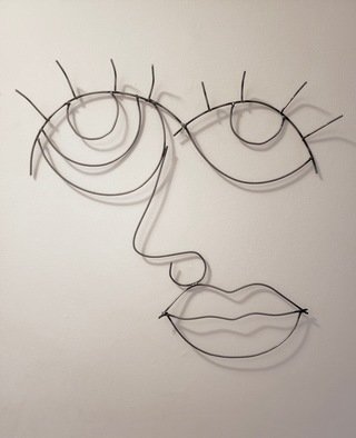 Emily Quackenbush: 'sugar lips', 2020 Steel Sculpture, Abstract. abstract face, hand sculpted then welded...