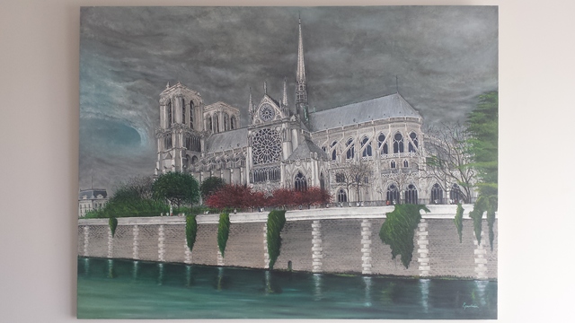 Artist Enrique Fernandez Monteagudo. 'Notre Dame' Artwork Image, Created in 2017, Original Painting Oil. #art #artist