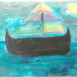 Evelyne Ketterlin: 'Ship', 2014 Acrylic Painting, Boating. Artist Description:  Ship. On paper.                  ...