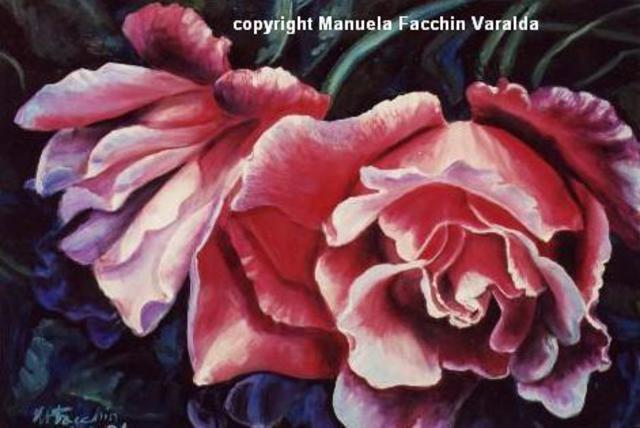 Artist Manuela Facchin Varalda. 'Evening Roses' Artwork Image, Created in 2001, Original Painting Acrylic. #art #artist
