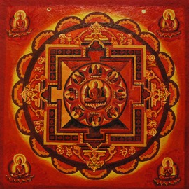 Dennis Dick: 'Mandala', 2016 Acrylic Painting, Buddhism. Artist Description:  Cosmic Mandala ...