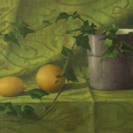 David Thompson: 'ivy and lemon', 2012 Oil Painting, Still Life. Artist Description: Oil on linen...