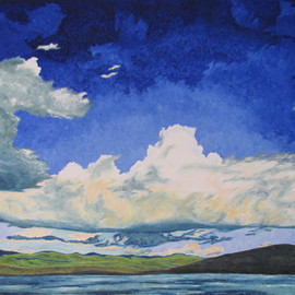 Francois Fournier: 'Gliding Over Spider Lake ', 2013 Oil Painting, Landscape. Artist Description:   This painting depicts a large cloud floating over Spider Lake, in the Appalachians of Quebec, Canada.Nature varies itself relentlessly. It is this contact with a persistently changing environment that inspires his creations. By observing the constantly shifting seasons, days, hours, or moods, Francois Fournier interprets the ...