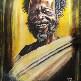 Franklin Ojoo: 'african elder', 2014 Acrylic Painting, Portrait. Artist Description: Acrylic on canvas. An African village elder...