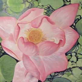 Cyr Antoine Hubert: 'lotus', 2016 Oil Painting, Figurative. Artist Description: Lotus en fleur...