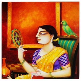 Gautam Mukherjee: 'charulaata', 2017 Acrylic Painting, Figurative. Artist Description: 555...