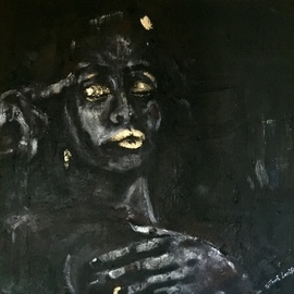Gilbert Loutfi: 'the mistress', 2019 Oil Painting, Portrait. Artist Description: portrait of the golden powerful mistress...