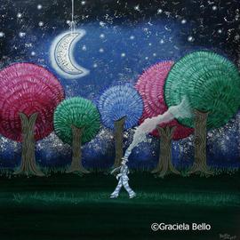Graciela Bello: 'A dream in the forest', 2011 Acrylic Painting, Surrealism. Artist Description:  From Magical paintings series.   ...