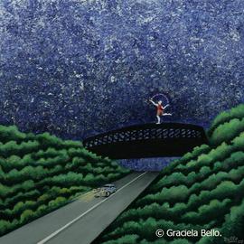 Graciela Bello Artwork The bridge, 2007 Acrylic Painting, Magical